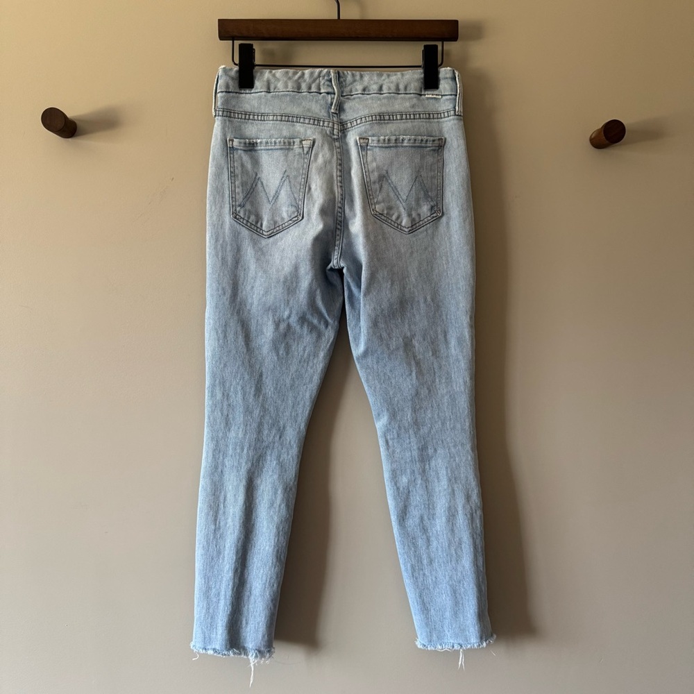 MOTHER THE LOOKER FRAY ANKLE SNIPPET JEANS ZAPPED SIZE 27